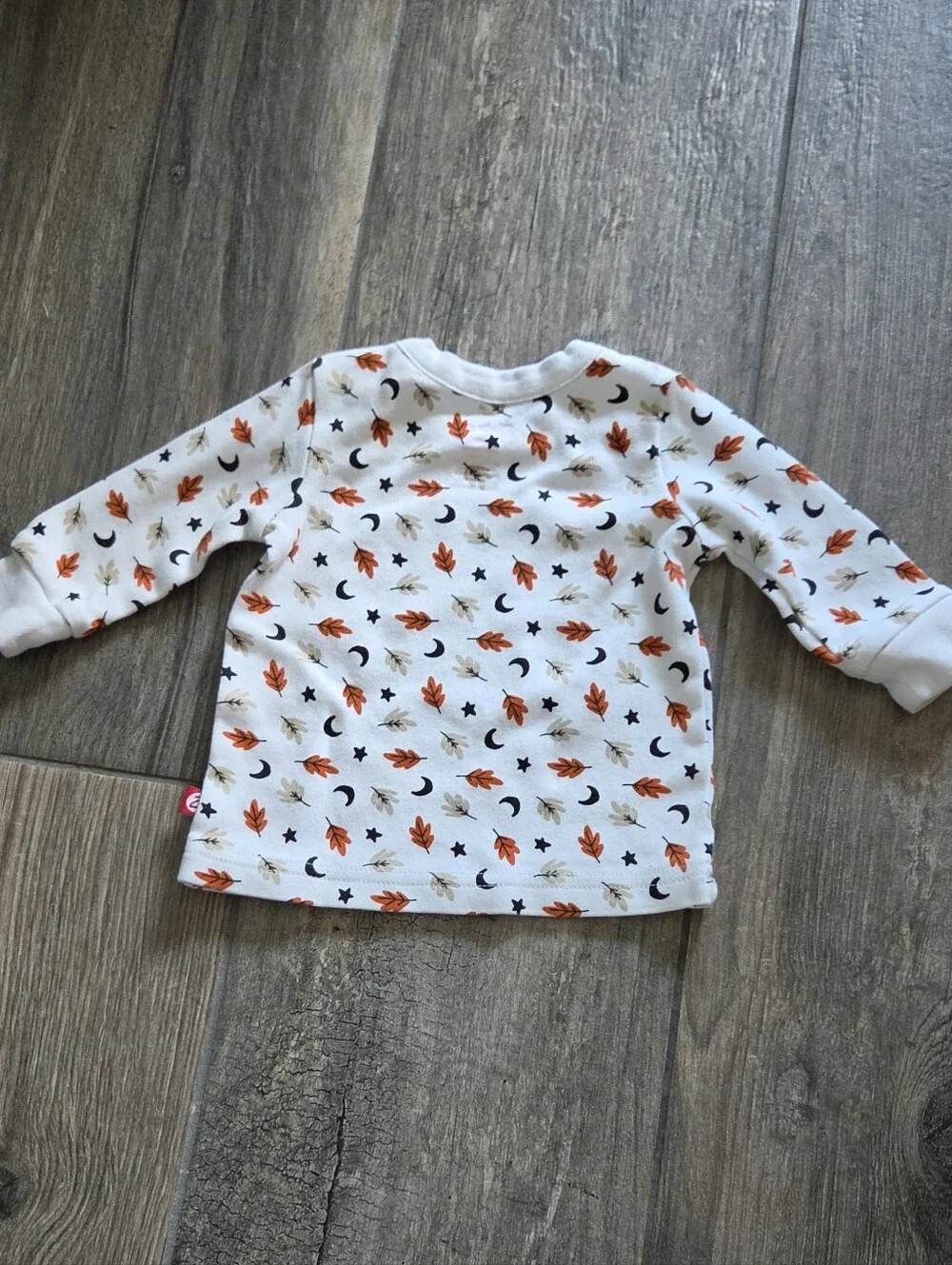 Zutano EUC 6 Months White/Black Leaf Print Shirt and Booties
